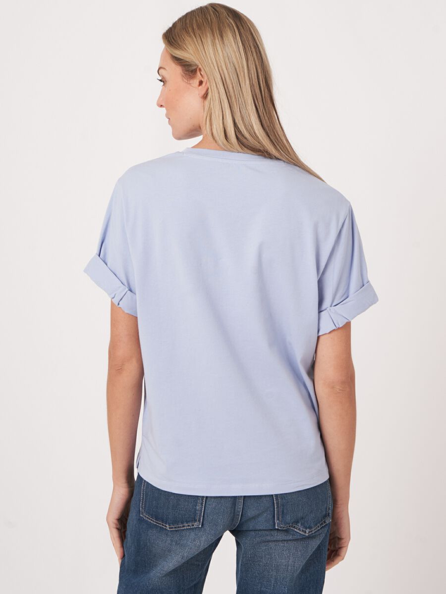 Loose fit T-shirt with rolled up sleeves image number 1