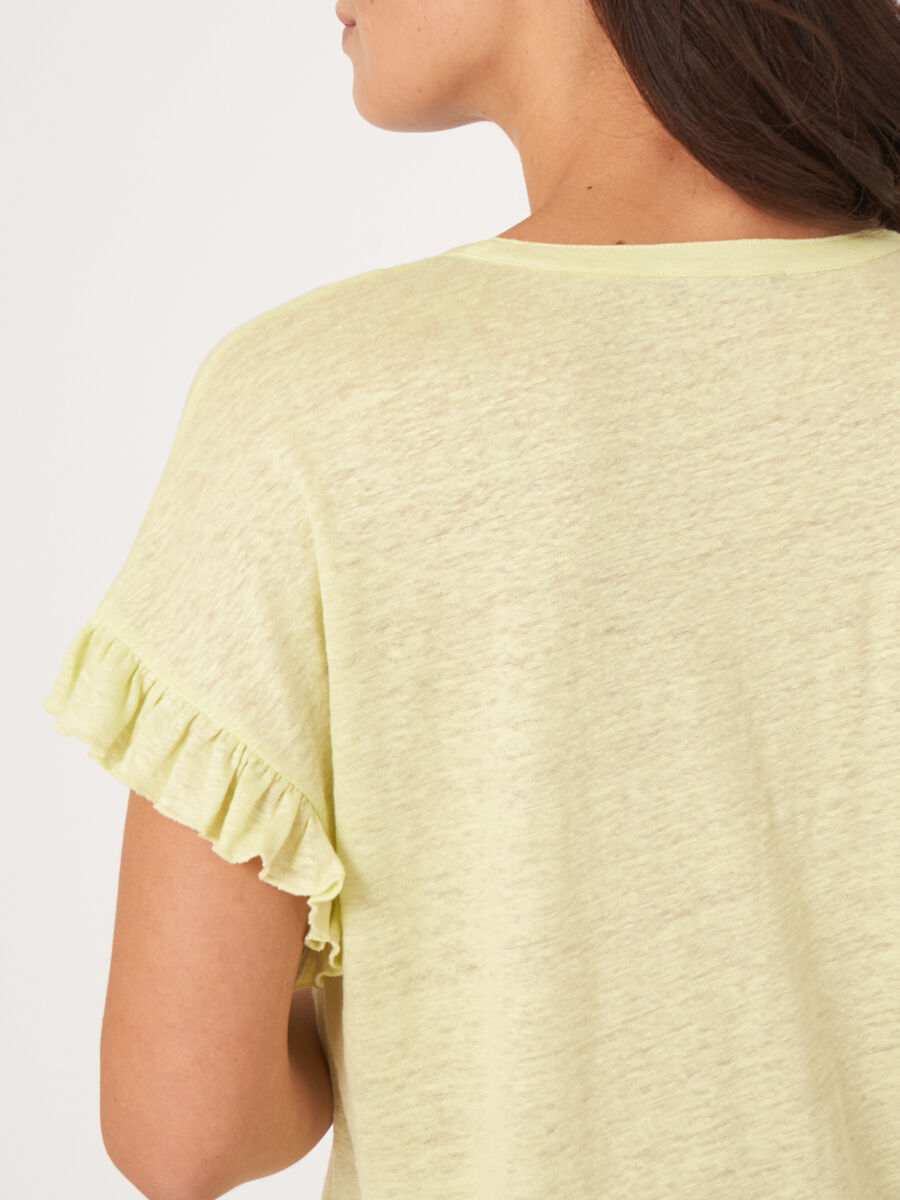 Linen top with ruffle image number 4