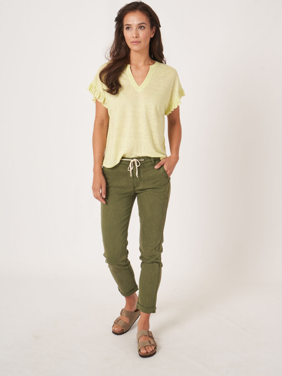 Linen top with ruffle image number 5