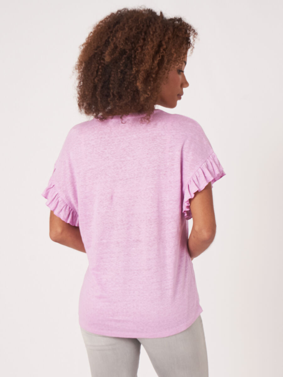 Linen top with ruffle image number 1