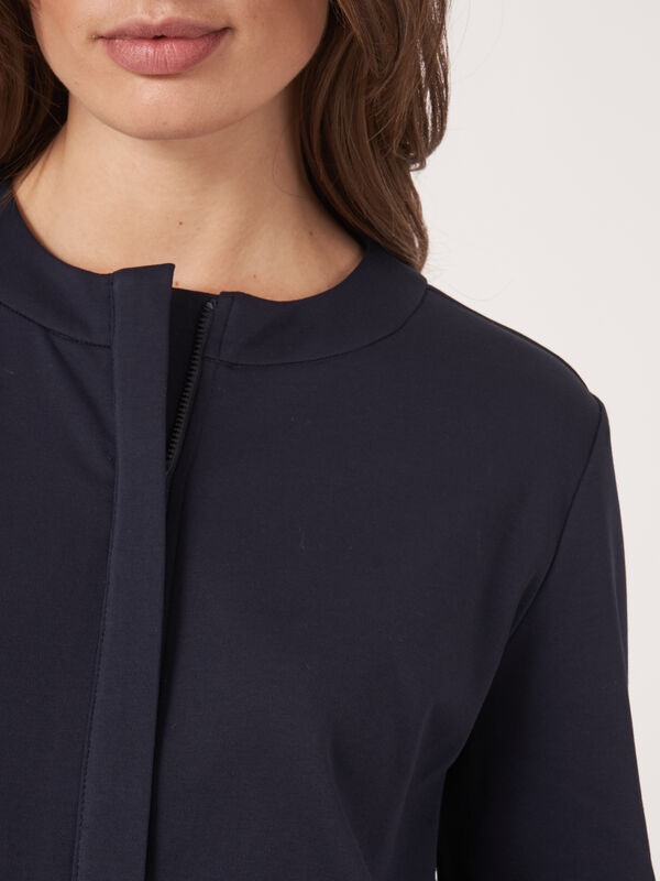 Sweatshirt-Jacke mit verdeckter Knopfleiste aus Baumwollmischung image number 3