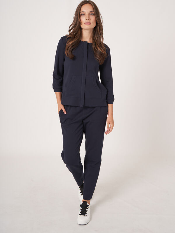 Sweatshirt-Jacke mit verdeckter Knopfleiste aus Baumwollmischung image number 6