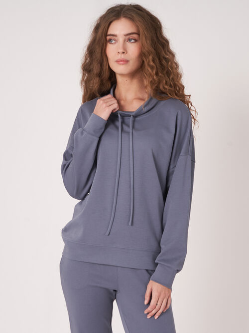 Sweatshirt aus Baumwollmischung mit Kordelzug