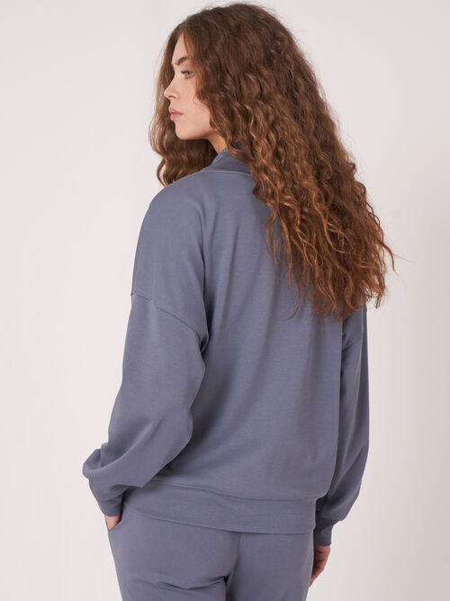 Sweatshirt aus Baumwollmischung mit Kordelzug