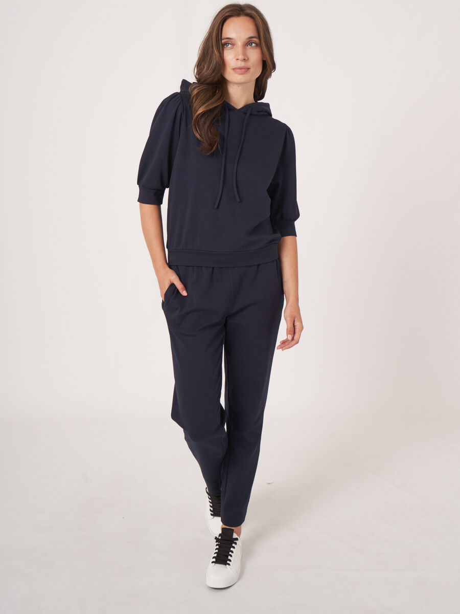 Sweat à capuche à manches courtes en coton mélangé image number 6