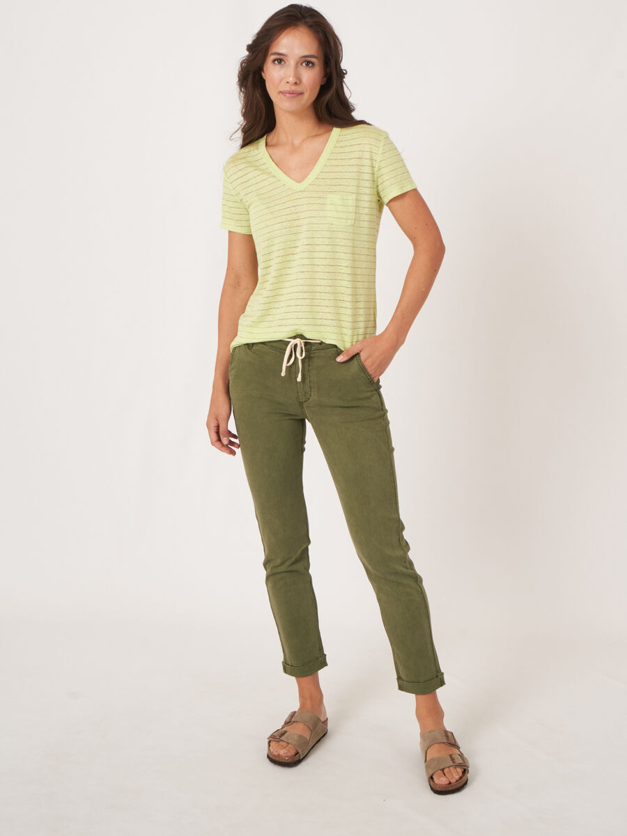 Linen T-shirt with lurex stripes image number 5