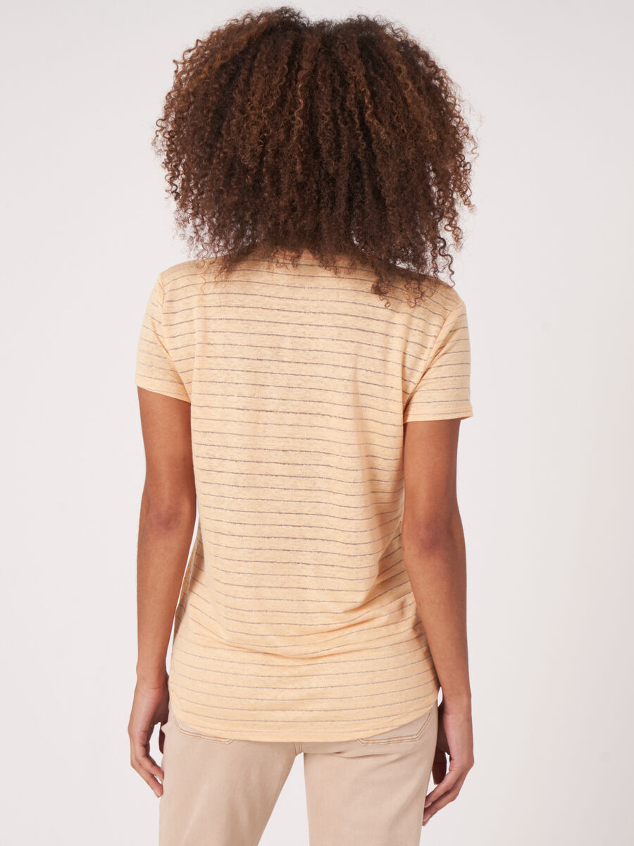 T-shirt en lin avec rayures en lurex image number 1
