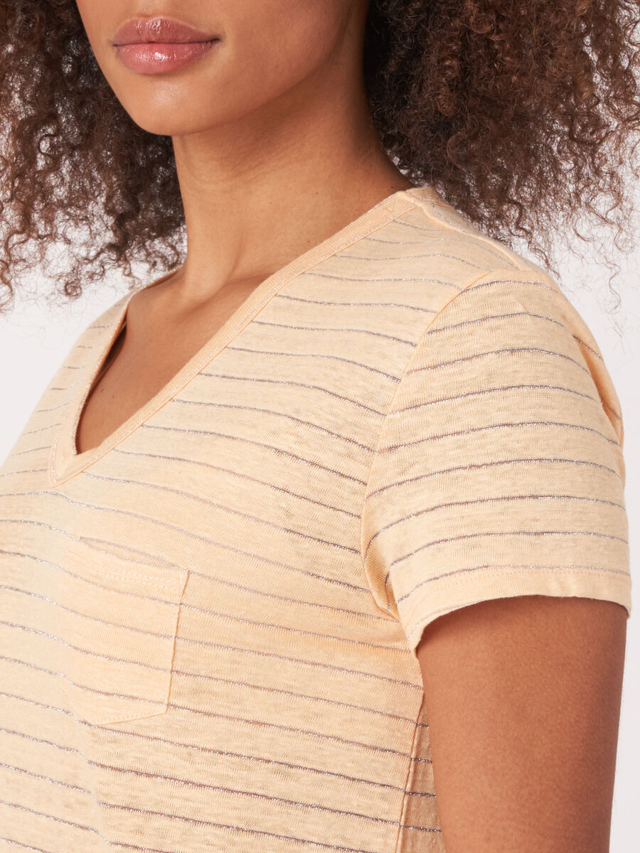 T-shirt en lin avec rayures en lurex image number 3