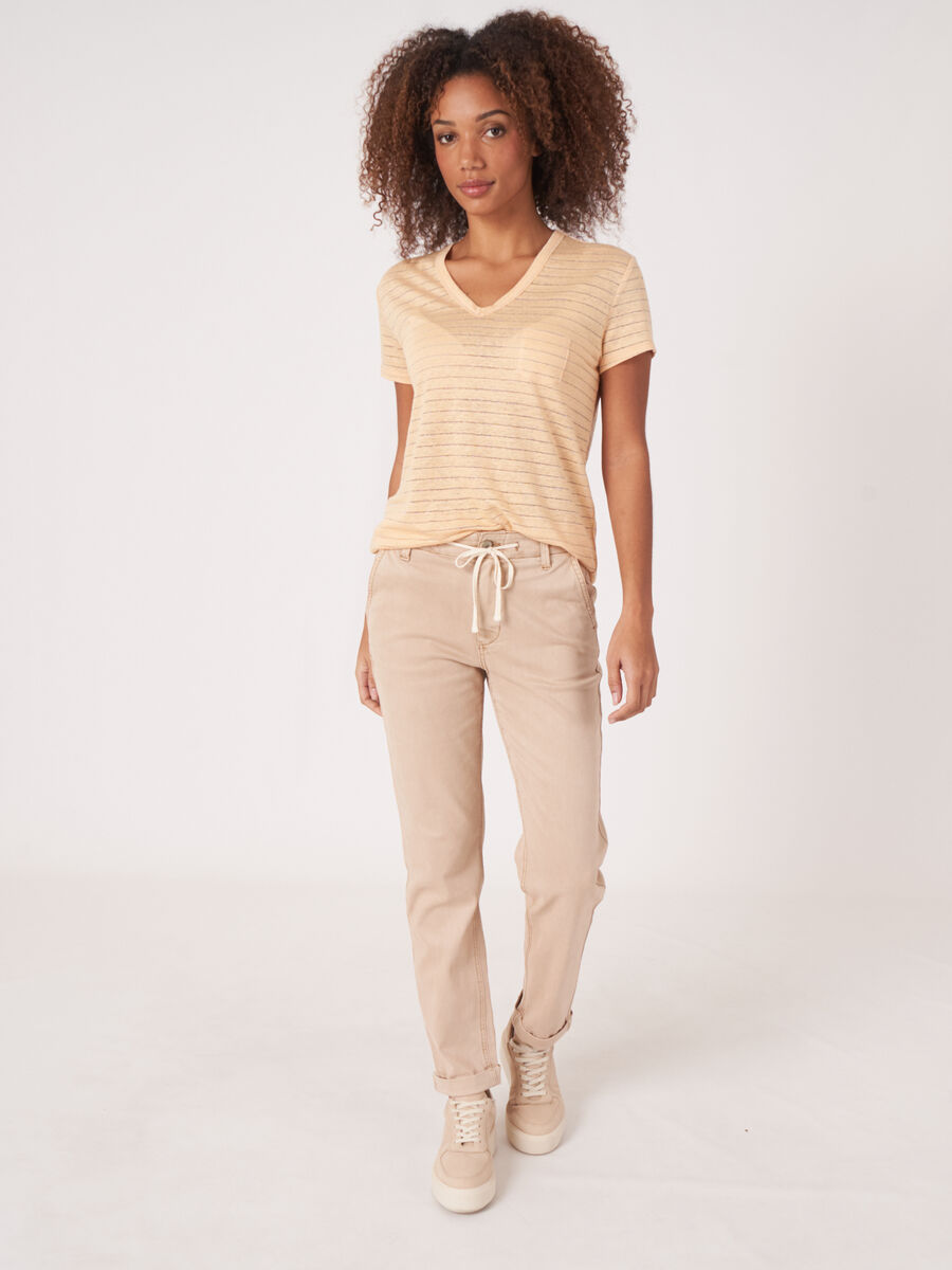 T-shirt en lin avec rayures en lurex image number 4