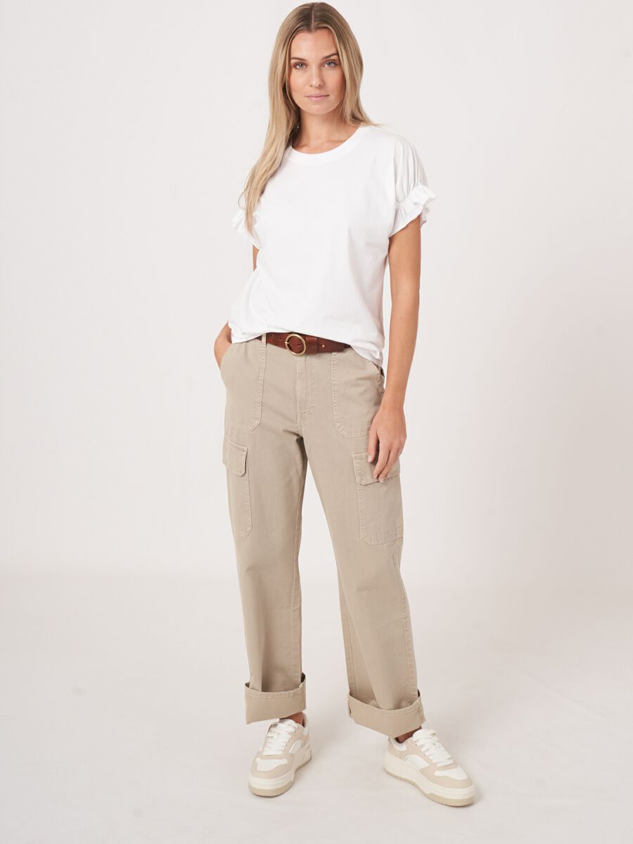 T-shirt en coton à volants image number 4