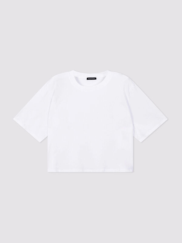 Boxy T-shirt van premium stretchkatoen image number 0