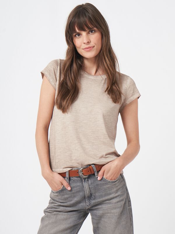 T-shirt &agrave; manches larges en m&eacute;lange de coton doux image number 0