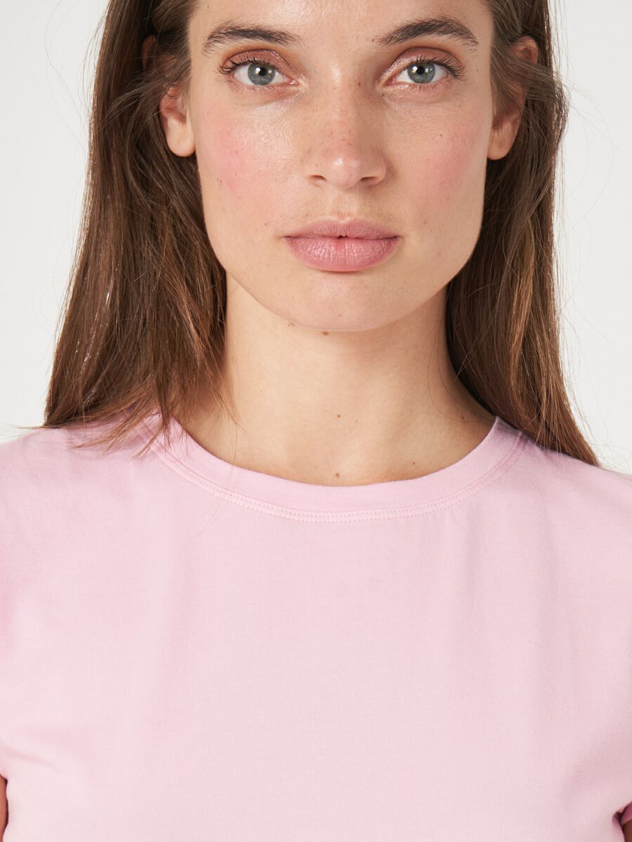 Katoenen T-shirt met kapmouw image number 3