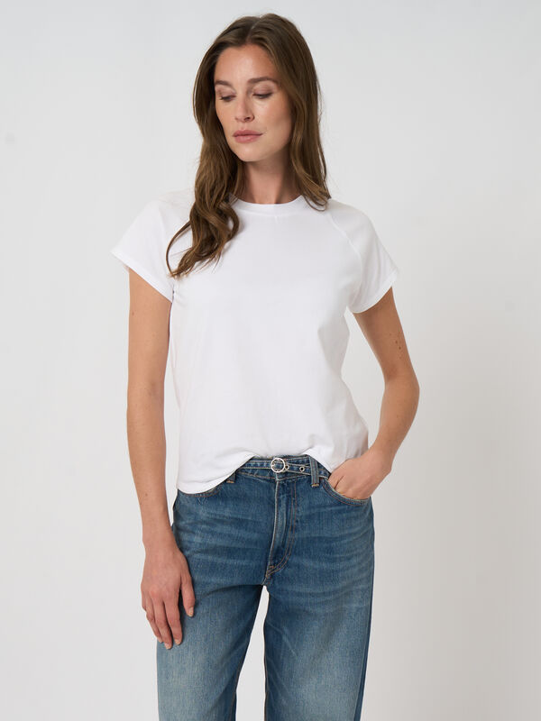 Raglan cap sleeve cotton t-shirt | repeat image number 0