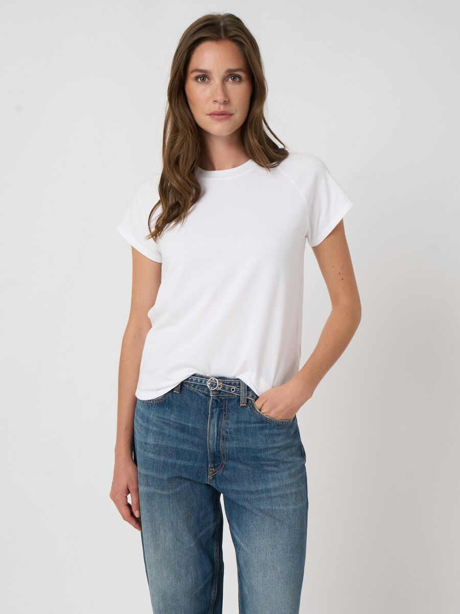 Raglan cap sleeve cotton t-shirt | repeat image number 2