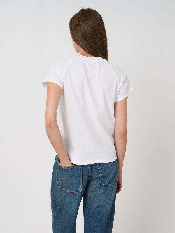 Raglan cap sleeve cotton t-shirt | repeat image number 5