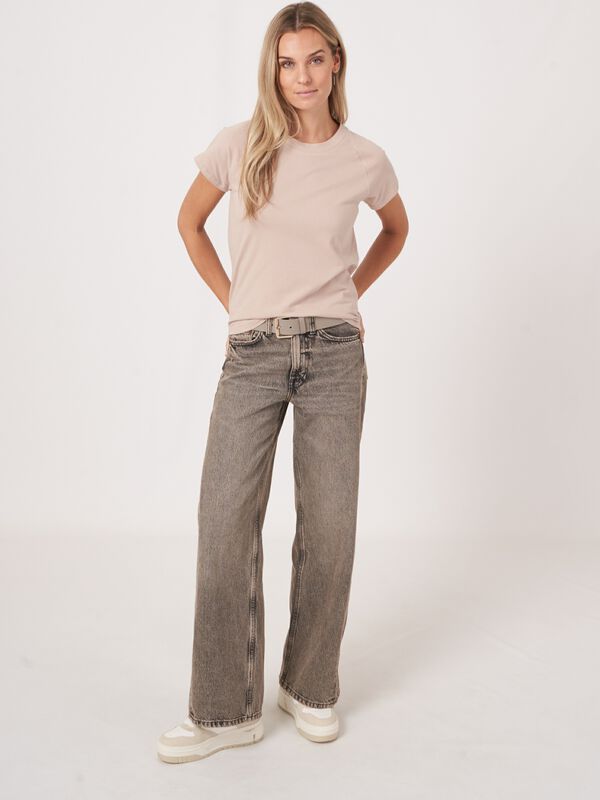 Raglan cap sleeve cotton T-shirt image number 4