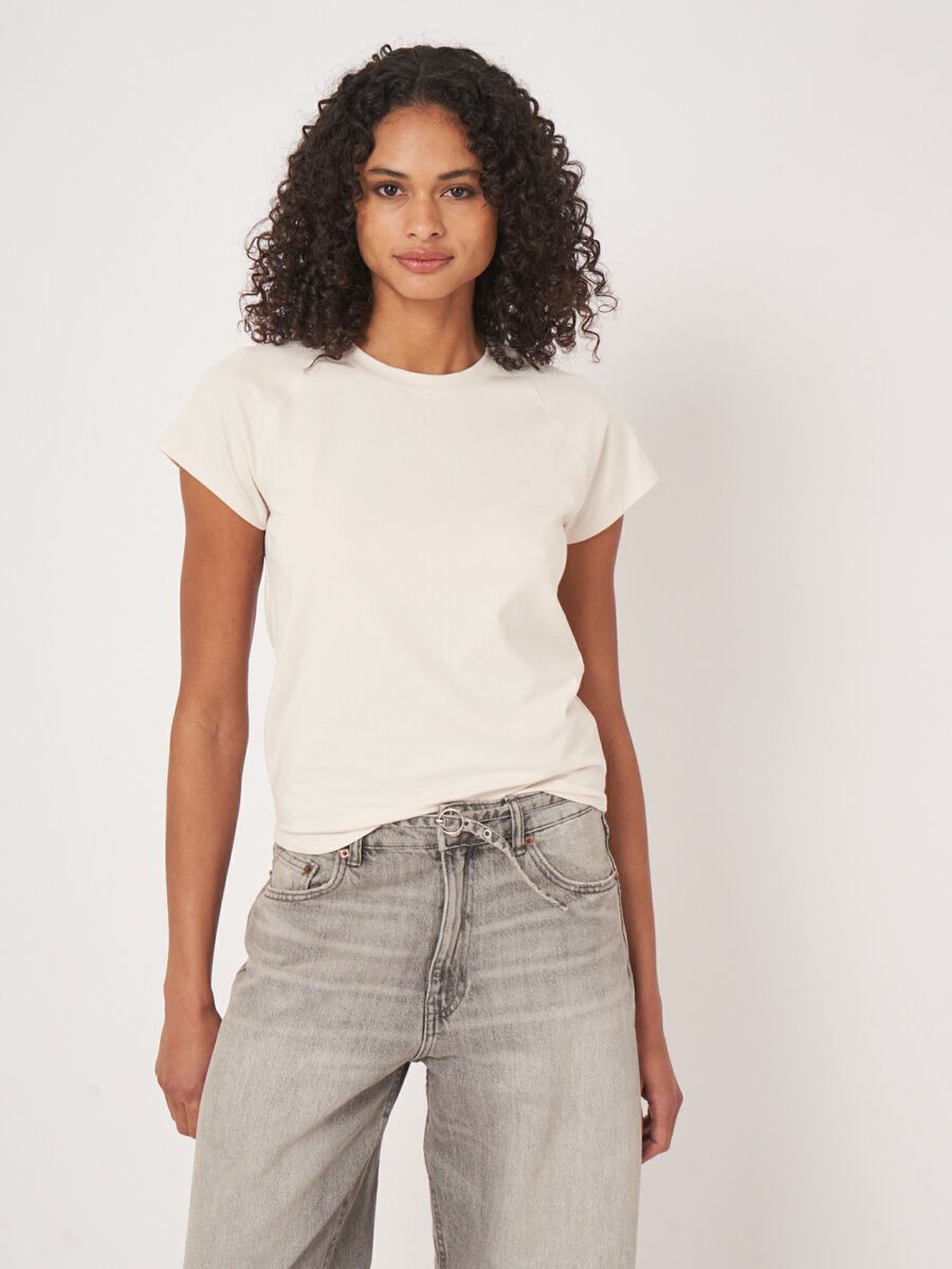 Katoenen T-shirt met raglan-kapmouw image number 0