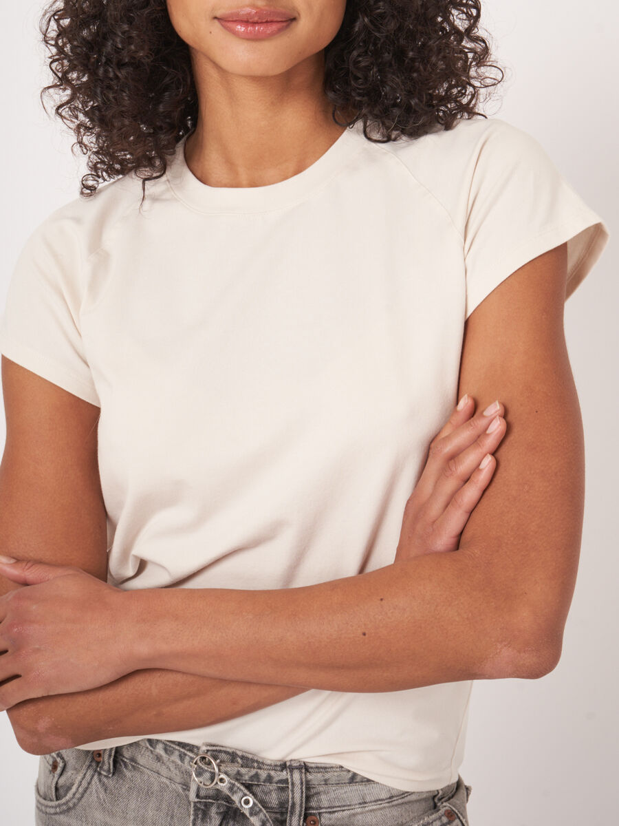 Damen Raglan Cap-Sleeve T-Shirt aus Stretch-Baumwolljersey image number 4
