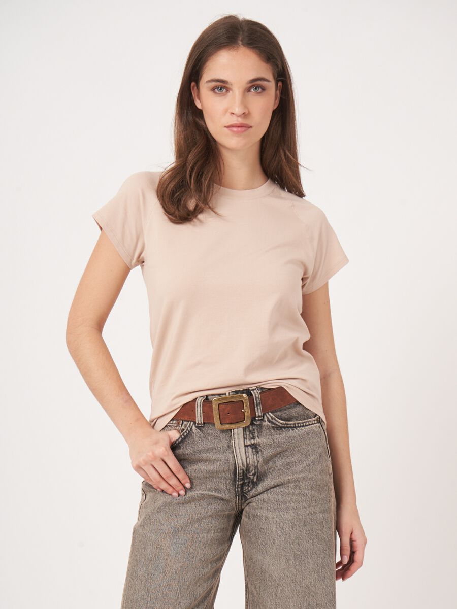 Raglan cap sleeve cotton T-shirt image number 0