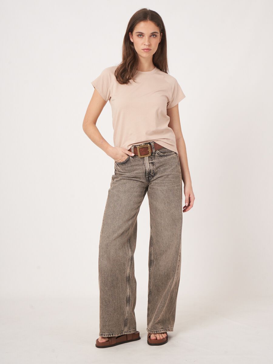 Raglan cap sleeve cotton T-shirt image number 4