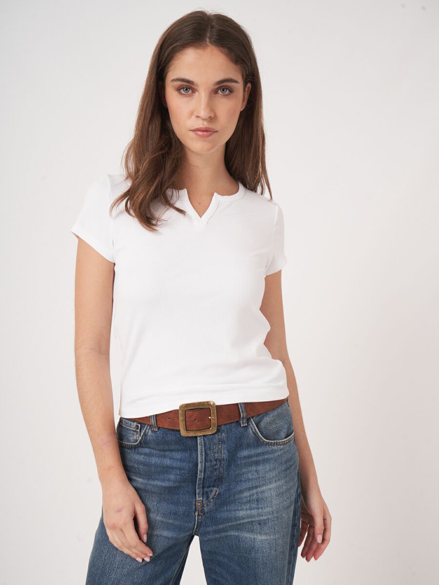 Fein geripptes T-Shirt image number 0