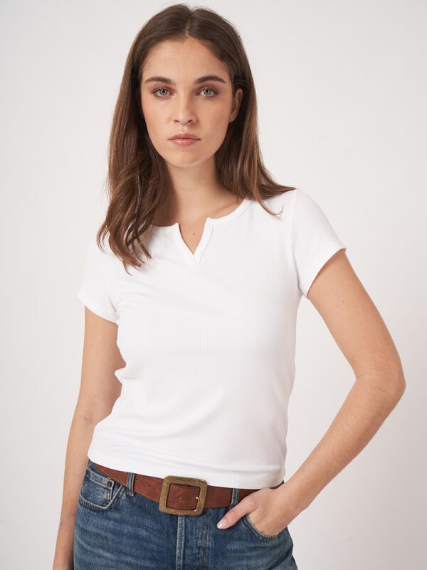 Fine rib jersey T-shirt image number 1