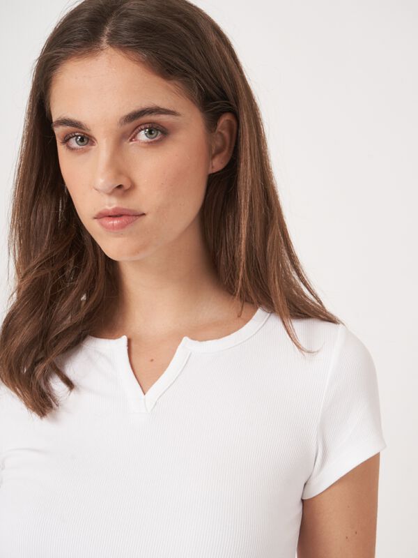 Fine rib jersey T-shirt image number 2