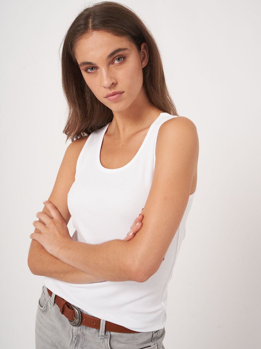 Fine rib jersey tank top image number 1