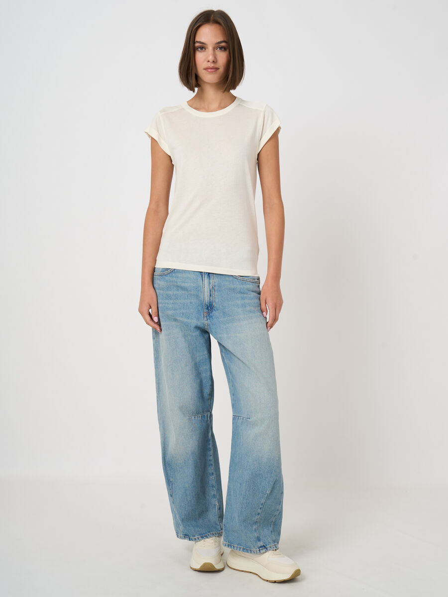 Lyocell-cotton blend cap sleeve Tee image number 2