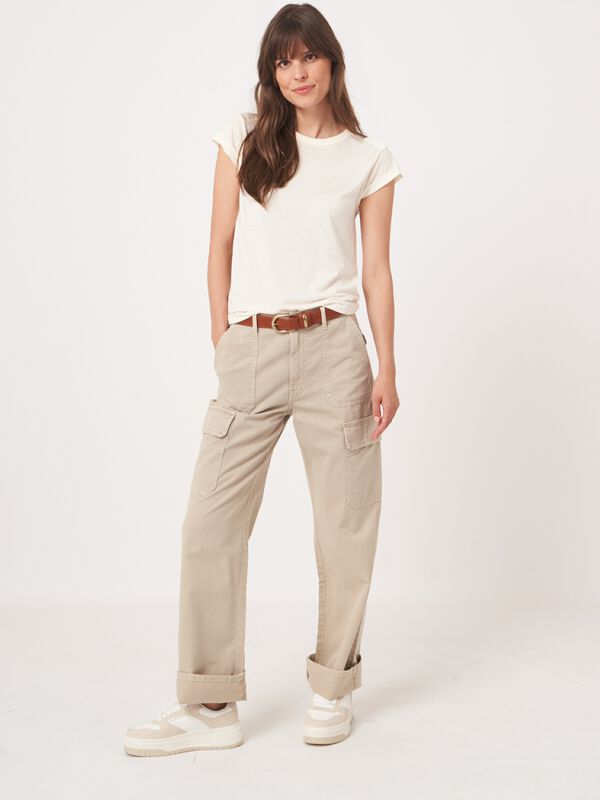  Lyocell-cotton blend cap sleeve Tee image number 5