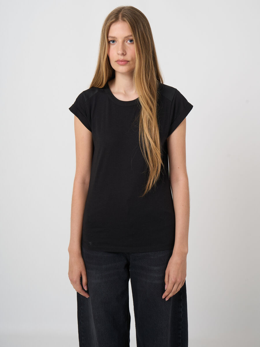 Lyocell-cotton blend cap sleeve Tee image number 1