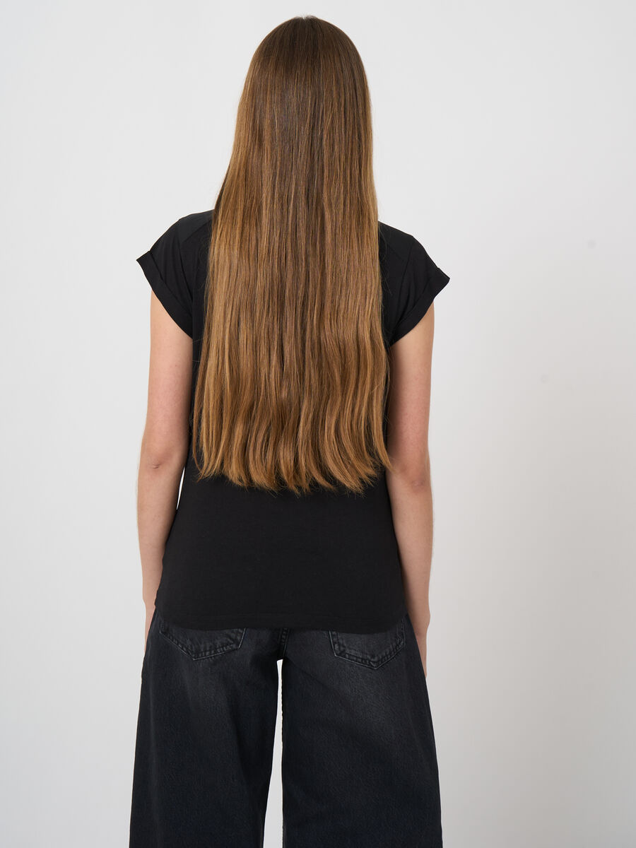  Lyocell-cotton blend cap sleeve Tee image number 3