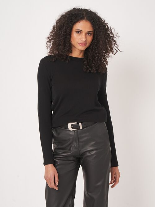 Slim fit damesoverhemd in wolblend