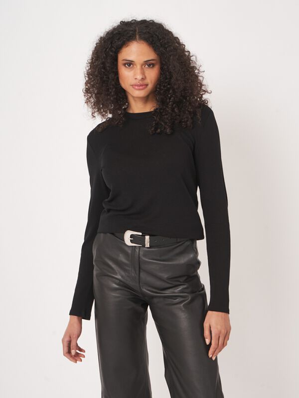 Slim fit damesoverhemd in wolblend image number 2