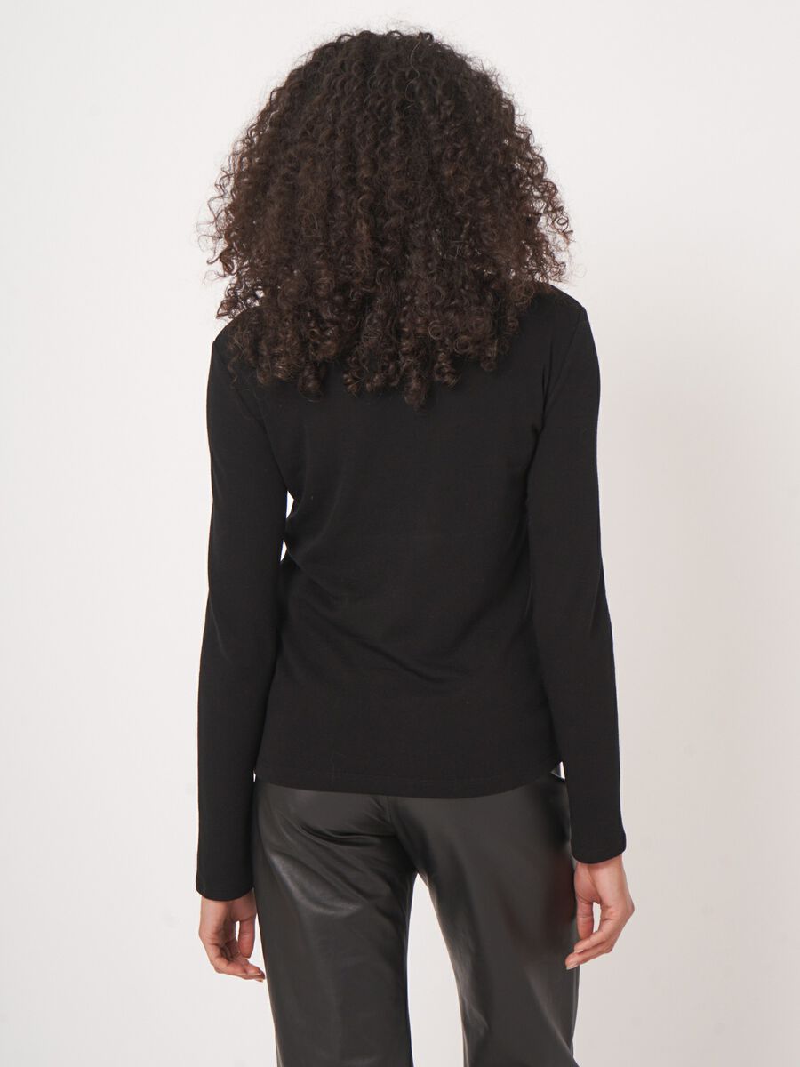 Top femme côtelé — laine mélangée & coupe slim image number 4