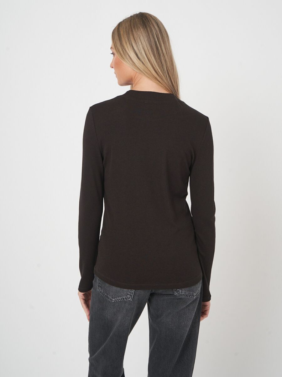 Slim fit damesoverhemd in wolblend image number 4