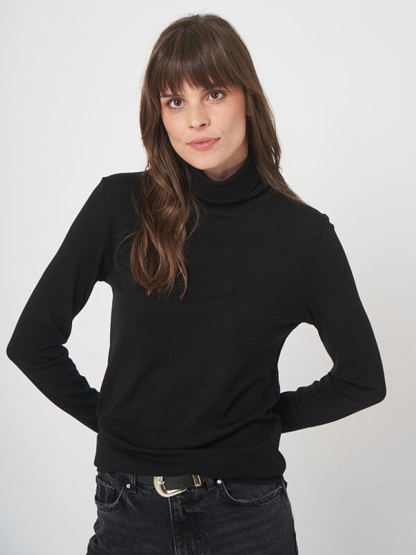 Langarm-Rollkragen-Top aus Wollmischung image number 3