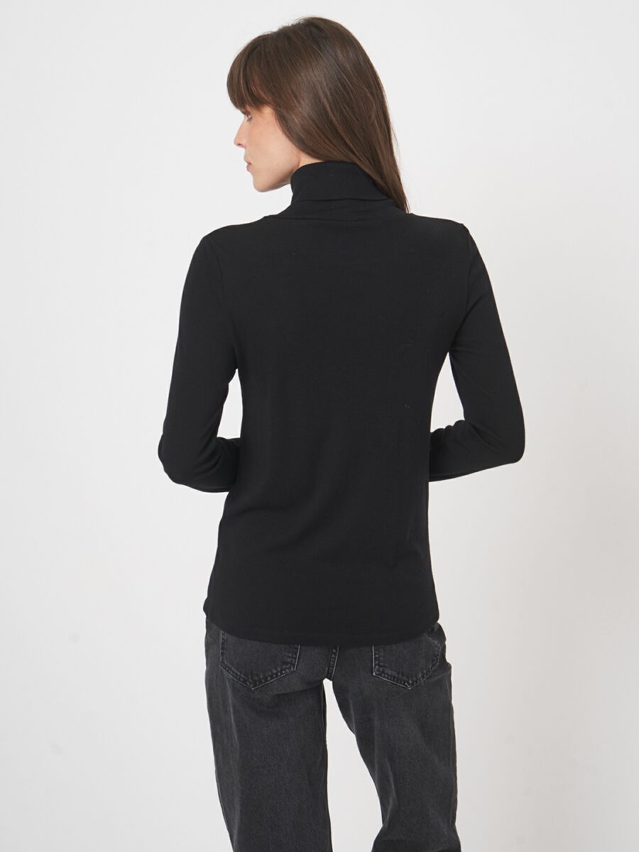 Lange mouw top met col van fijne wolblend image number 4