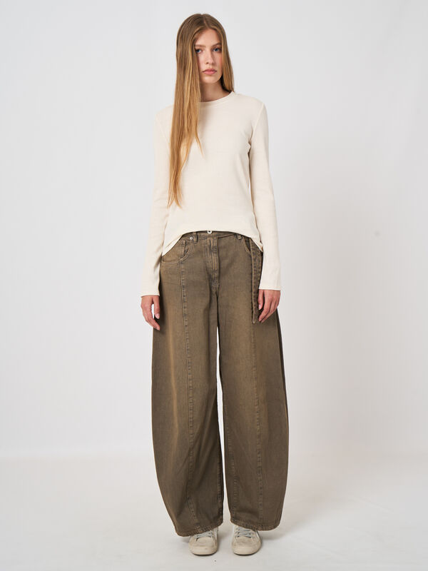 Ribbed Cashmere-Cotton Long-Sleeve Top image number 2