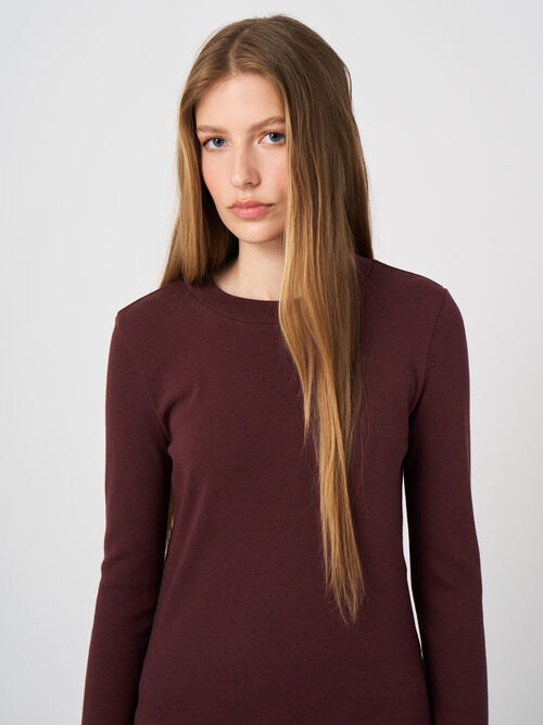 Geripptes Kaschmir-Baumwoll-Longsleeve
