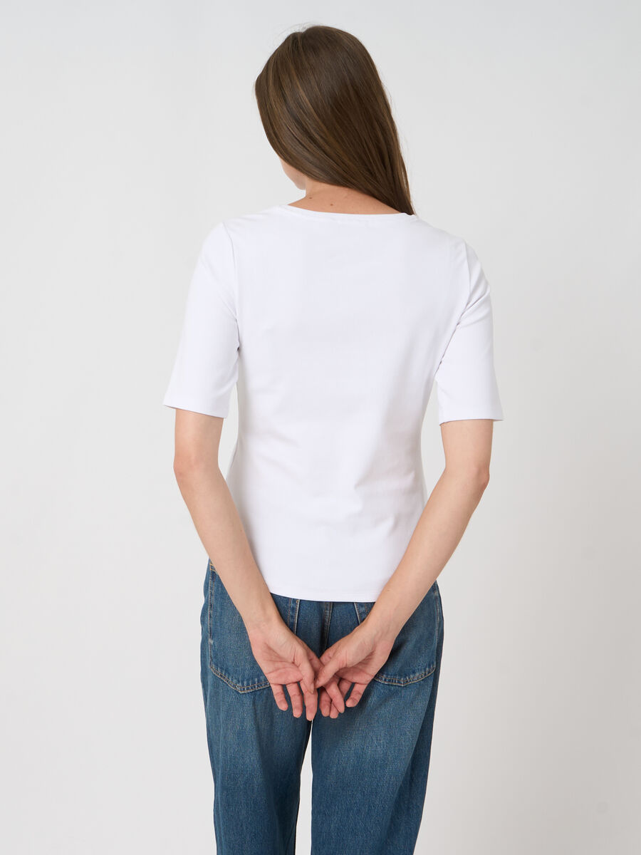 Women&rsquo;s ribbed cotton stretch t-shirt | repeat image number 4