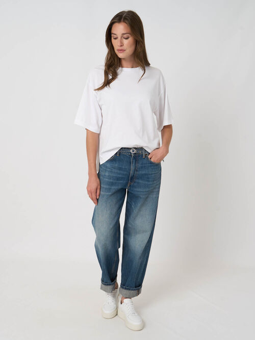 Boxy T-Shirt aus Stretch-Baumwolle