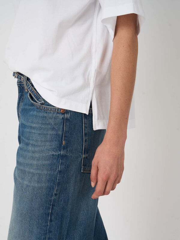 Boxy T-shirt van stretchkatoen image number 2