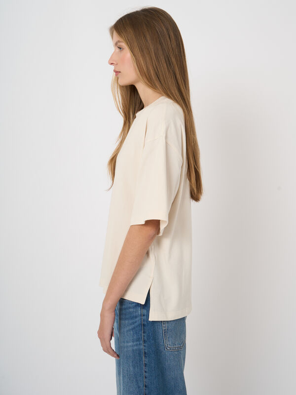 Boxy T-shirt van stretchkatoen image number 2