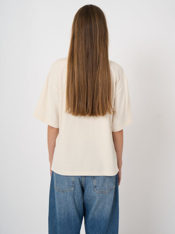 Boxy T-shirt van stretchkatoen image number 3