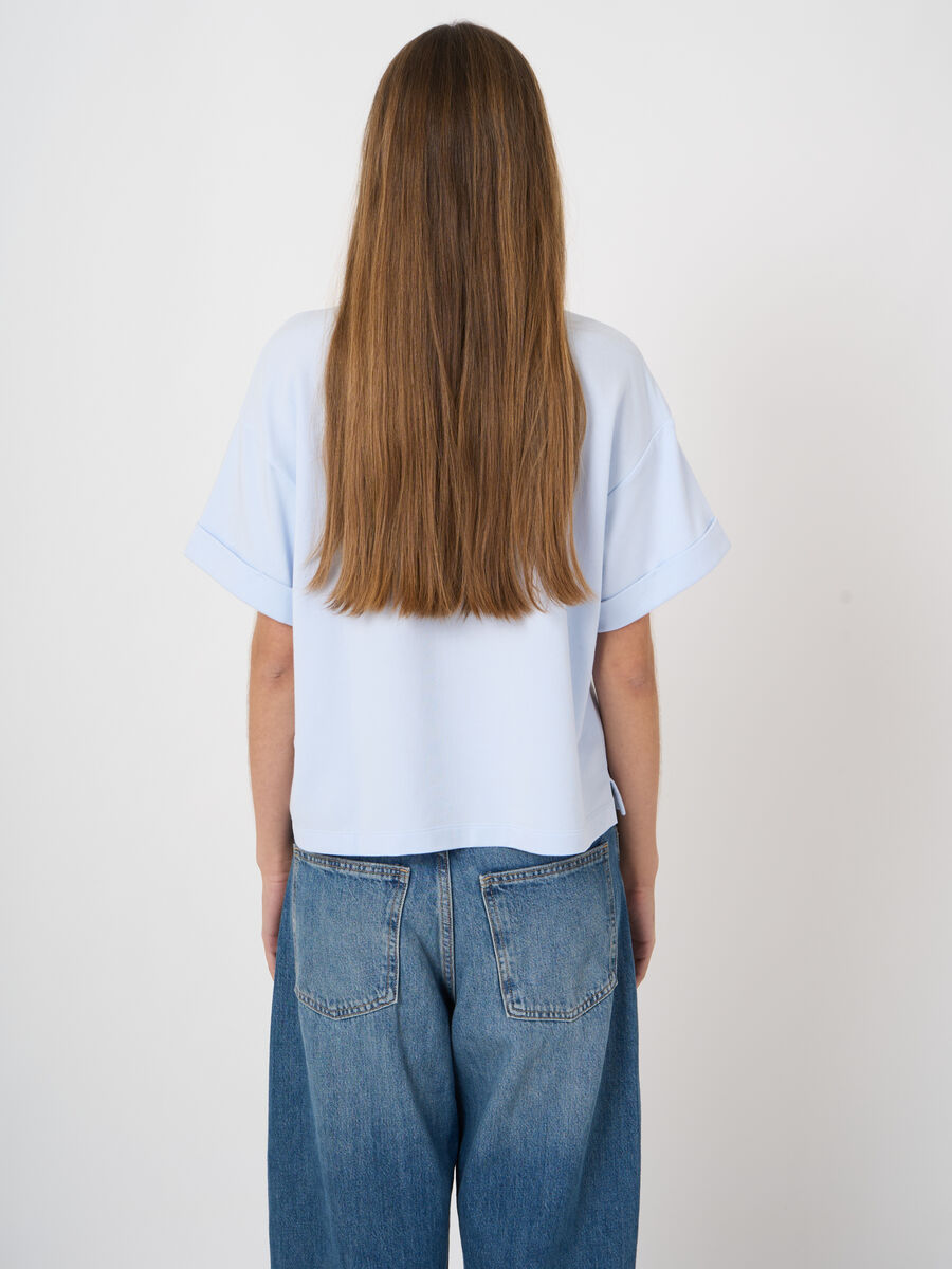 French terry boxy t-shirt with rolled sleeves image number 4