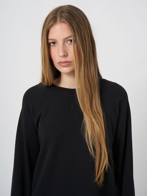 Modal-Cotton French Terry Top with Rolled Hem image number 1