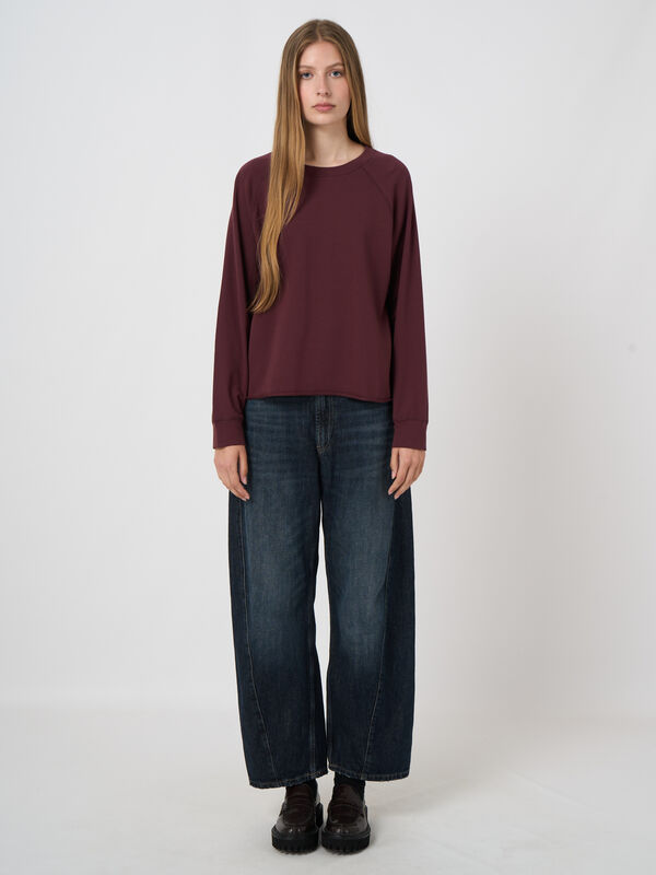 Modal-Baumwoll-French-Terry-Top mit Rollsaum image number 5