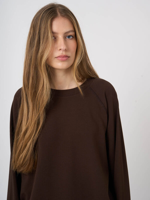 Modal-Cotton French Terry Top with Rolled Hem image number 2